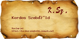 Kordos Szebáld névjegykártya